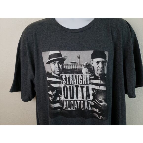 NWT Straight outta Alcatraz T-shirt w/ Birdman and Capone size: XL - Picture 2 of 5